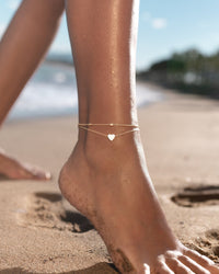 Stylish Heart Anklet - Fiora-Silver-State of Style