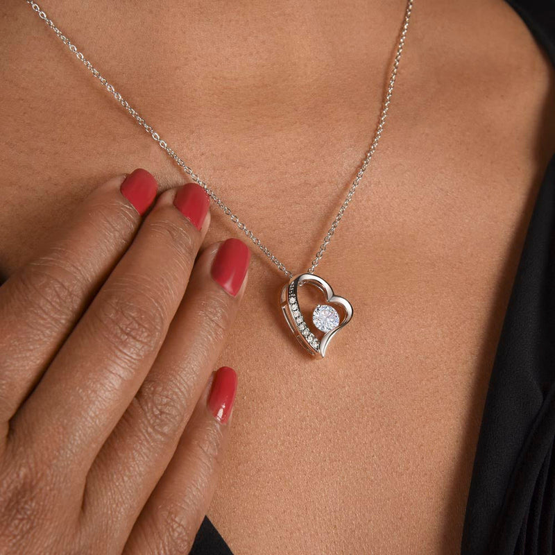 Stylish Heart Necklace - Amara-14k White Gold-Standard-State of Style