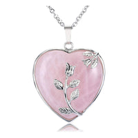 Stylish Heart-Shaped Rose Quartz Necklace - Amara-Rose quartz-State of Style