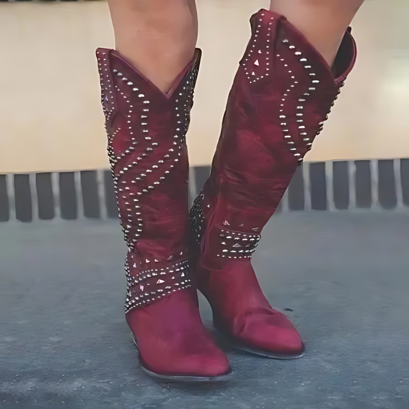 Stylish High Ladies' Boots - Elena-Bordeaux Red-2.5-State of Style