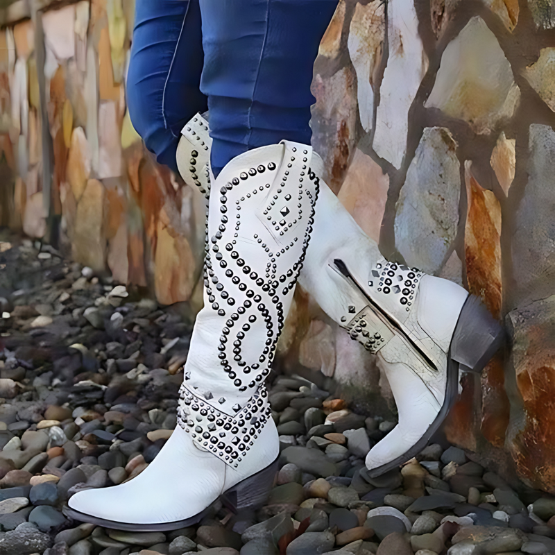 Stylish High Ladies' Boots - Elena-White-2.5-State of Style