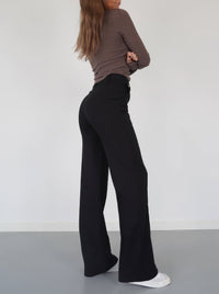 Stylish High-Waisted Pants - Luna-Black-S-State of Style
