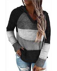 Stylish Knitted Ladies' Sweater - Aurora-Black-S-State of Style
