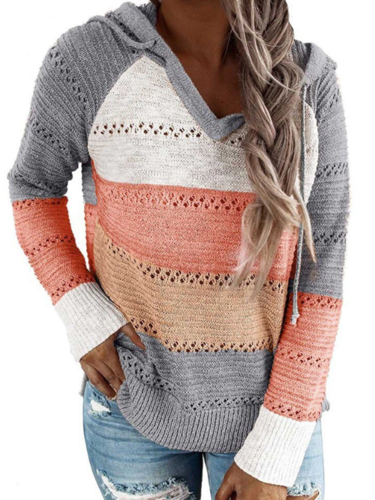 Stylish Knitted Ladies' Sweater - Aurora-Orange-S-State of Style