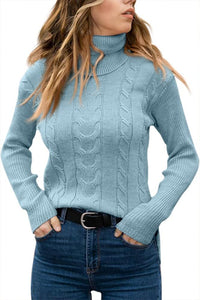 Stylish Knitted Women's Turtleneck - Denise-Apricot-S-State of Style