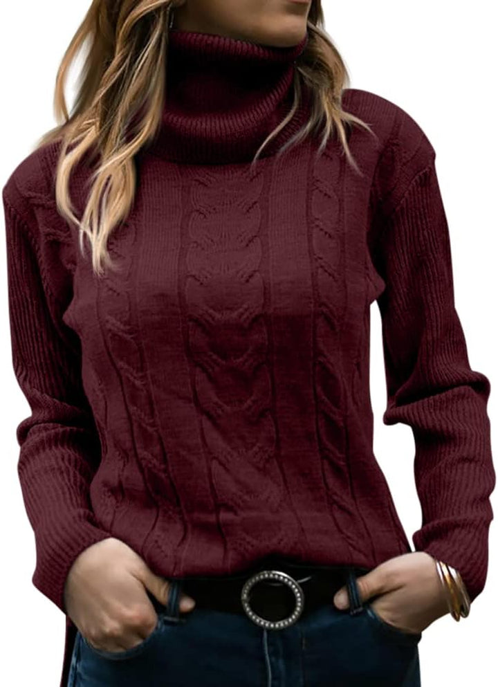 Stylish Knitted Women's Turtleneck - Denise-Apricot-S-State of Style