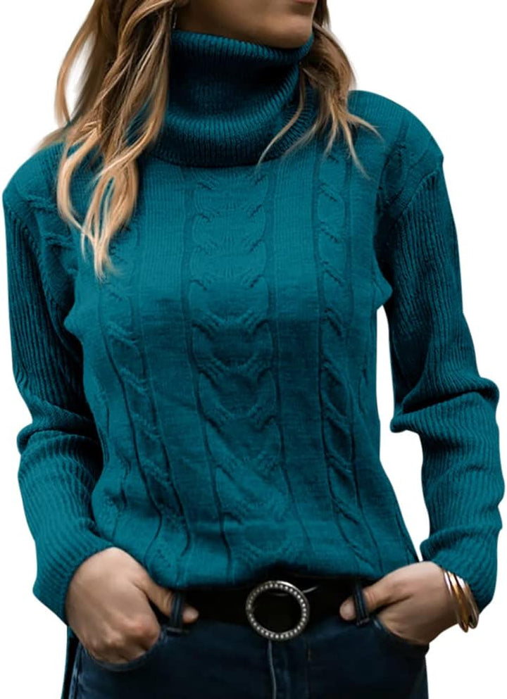 Stylish Knitted Women's Turtleneck - Denise-Apricot-S-State of Style