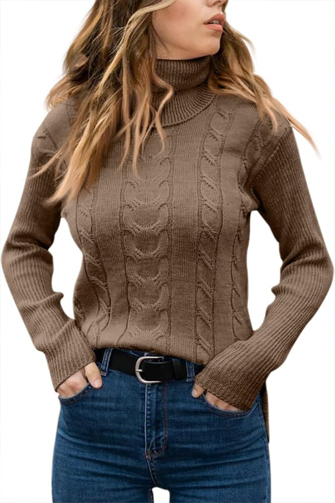 Stylish Knitted Women's Turtleneck - Denise-Apricot-S-State of Style