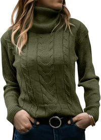 Stylish Knitted Women's Turtleneck - Denise-Olive green-S-State of Style
