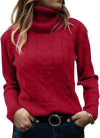 Stylish Knitted Women's Turtleneck - Denise-Red-S-State of Style
