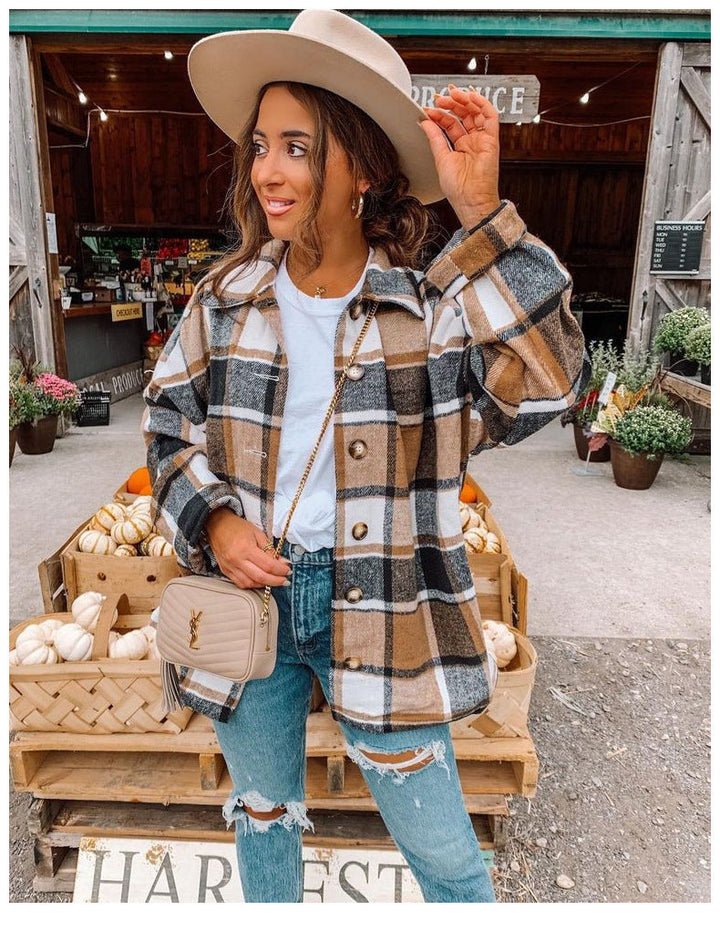 Stylish Ladies' Autumn Cardigan - Sophie-Brown Accent-S-State of Style