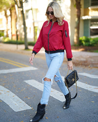 Stylish Ladies Bomber Jacket - Rhea-Black-S-State of Style