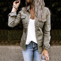Stylish ladies' denim jacket - Elisa-Gray-S-State of Style