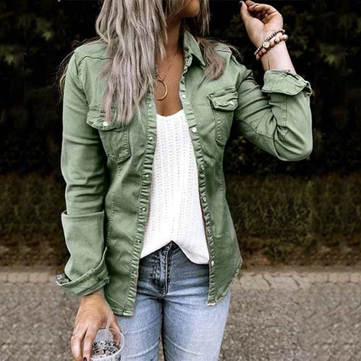Stylish ladies' denim jacket - Elisa-Gray-S-State of Style