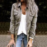 Stylish ladies' denim jacket - Elisa-Gray-S-State of Style