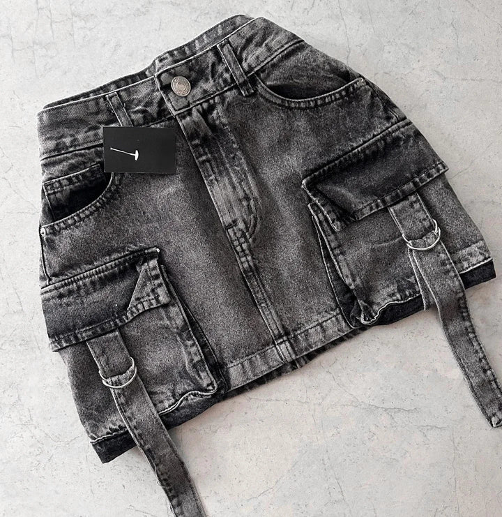 Stylish Ladies' Denim Skirt - Celeste-Black-S-State of Style