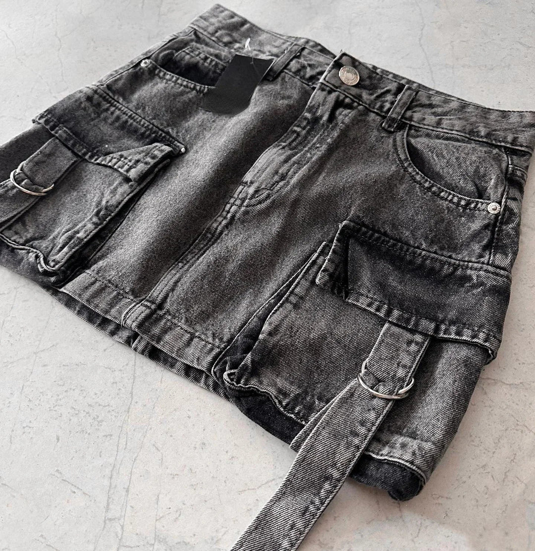 Stylish Ladies' Denim Skirt - Celeste-Black-S-State of Style