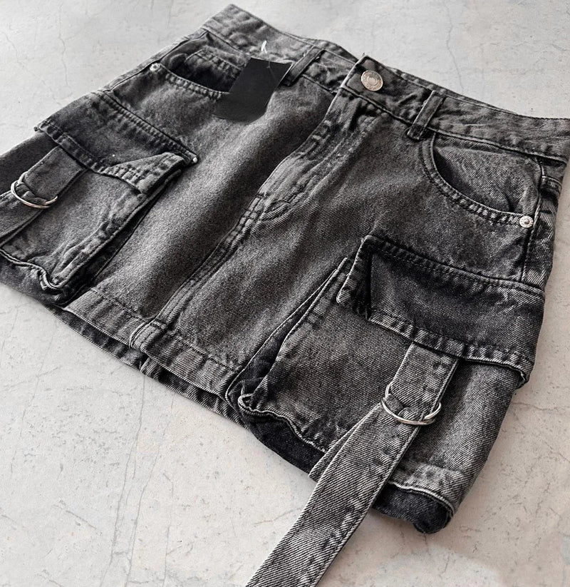 Stylish Ladies' Denim Skirt - Celeste-Black-S-State of Style