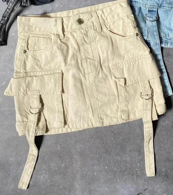 Stylish Ladies' Denim Skirt - Celeste-Khaki-S-State of Style