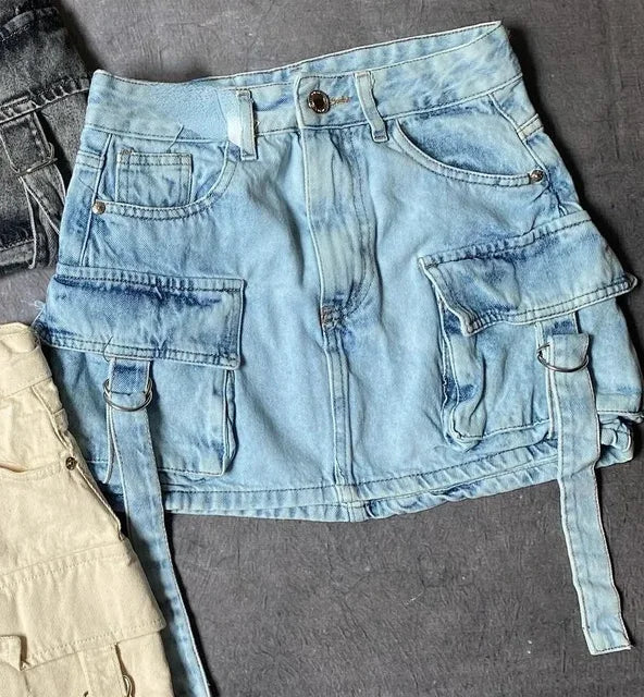 Stylish Ladies' Denim Skirt - Celeste-Light blue-S-State of Style