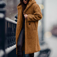 Stylish Ladies Faux Fur Coat with Hood - Vivienne-Golden Camel-S-State of Style