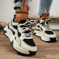 Stylish Ladies Sneakers with High Sole – Romi-Beige-4.5-State of Style