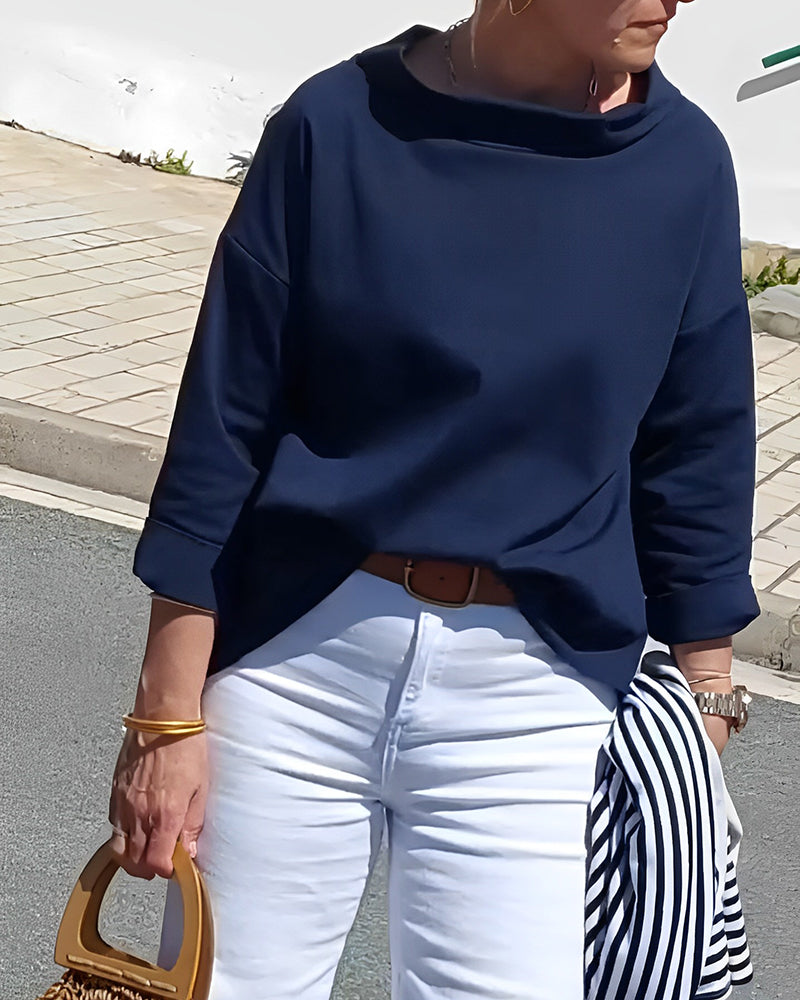 Stylish Ladies Top - Livia-Marine Blue-S-State of Style