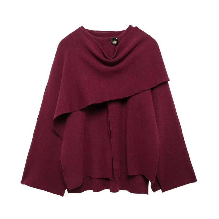 Stylish Ladies Winter Poncho - Ella-Dark Blue-S-State of Style