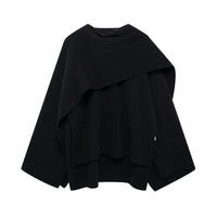 Stylish Ladies Winter Poncho - Ella-Dark Blue-S-State of Style