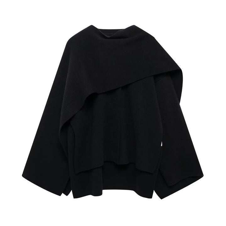 Stylish Ladies Winter Poncho - Ella-Dark Blue-S-State of Style