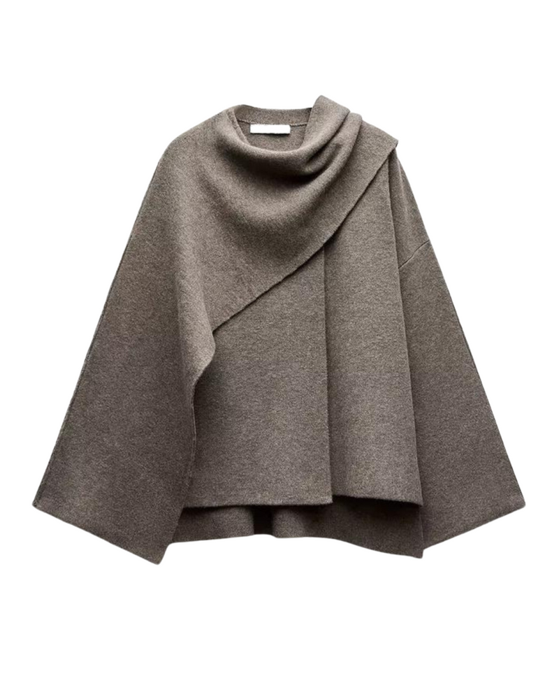 Stylish Ladies Winter Poncho - Ella-Dark Blue-S-State of Style