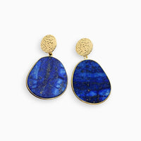 Stylish Lapis and Tiger's Eye Earrings - Althea-Lapis Lazuli-State of Style