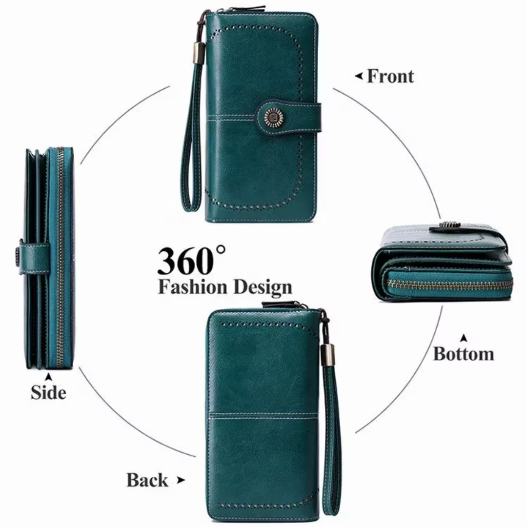 Stylish Large-Capacity Wrist Wallet-Black-12 Card Slots-State of Style