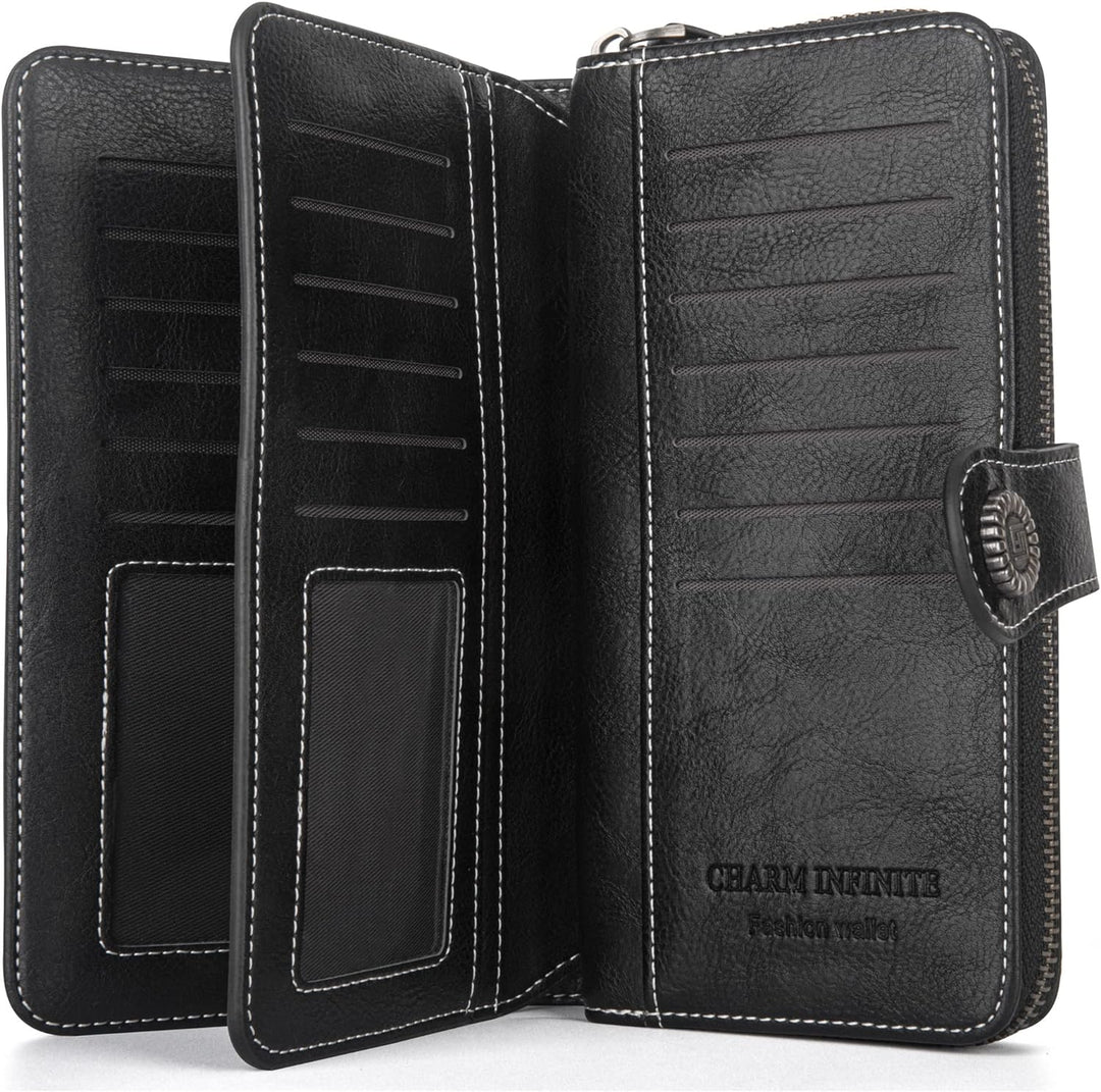 Stylish Large-Capacity Wrist Wallet-Black-12 Card Slots-State of Style