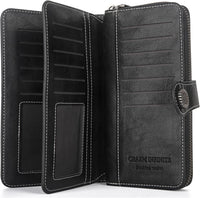 Stylish Large-Capacity Wrist Wallet-Black-12 Card Slots-State of Style