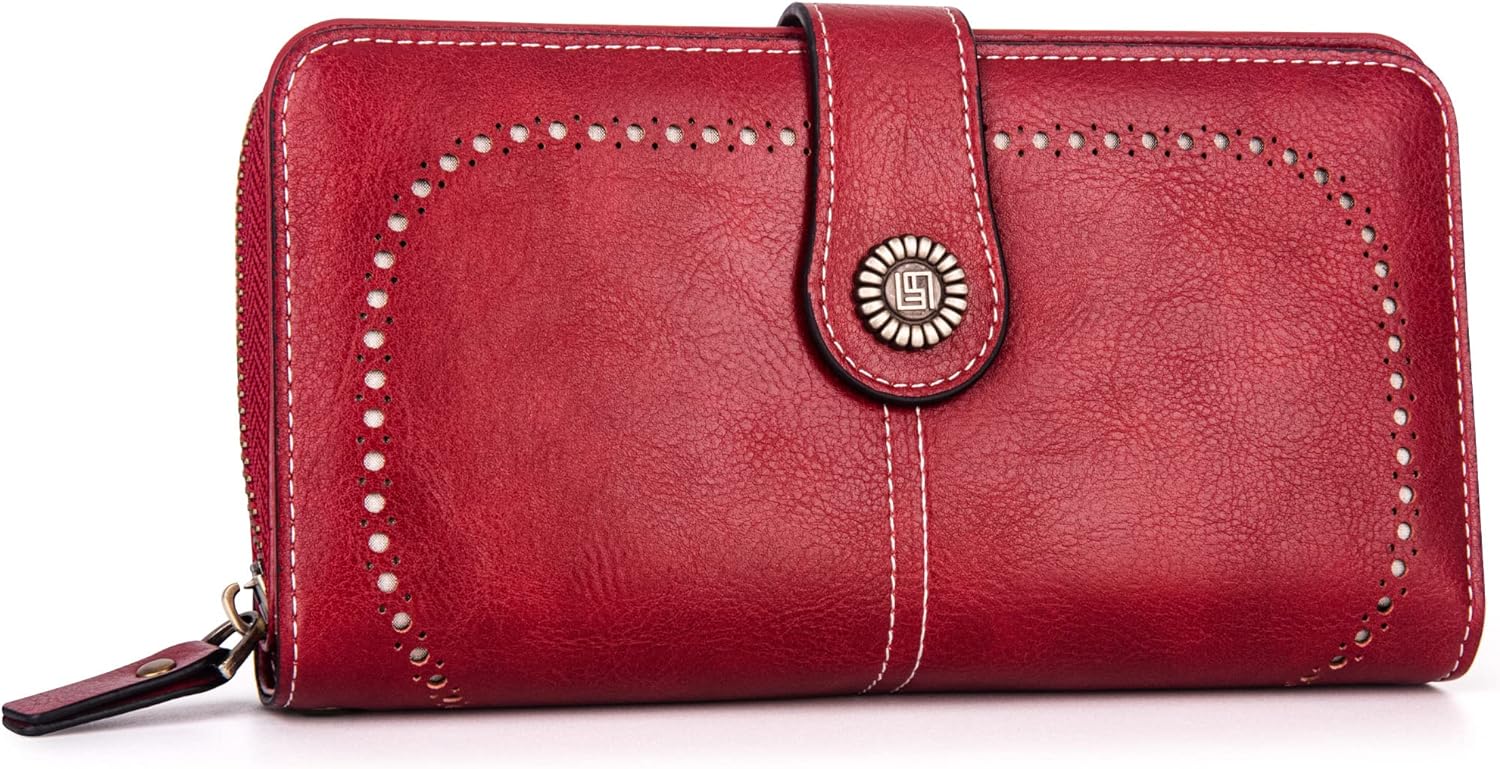 Stylish Large-Capacity Wrist Wallet-Red-12 Card Slots-State of Style