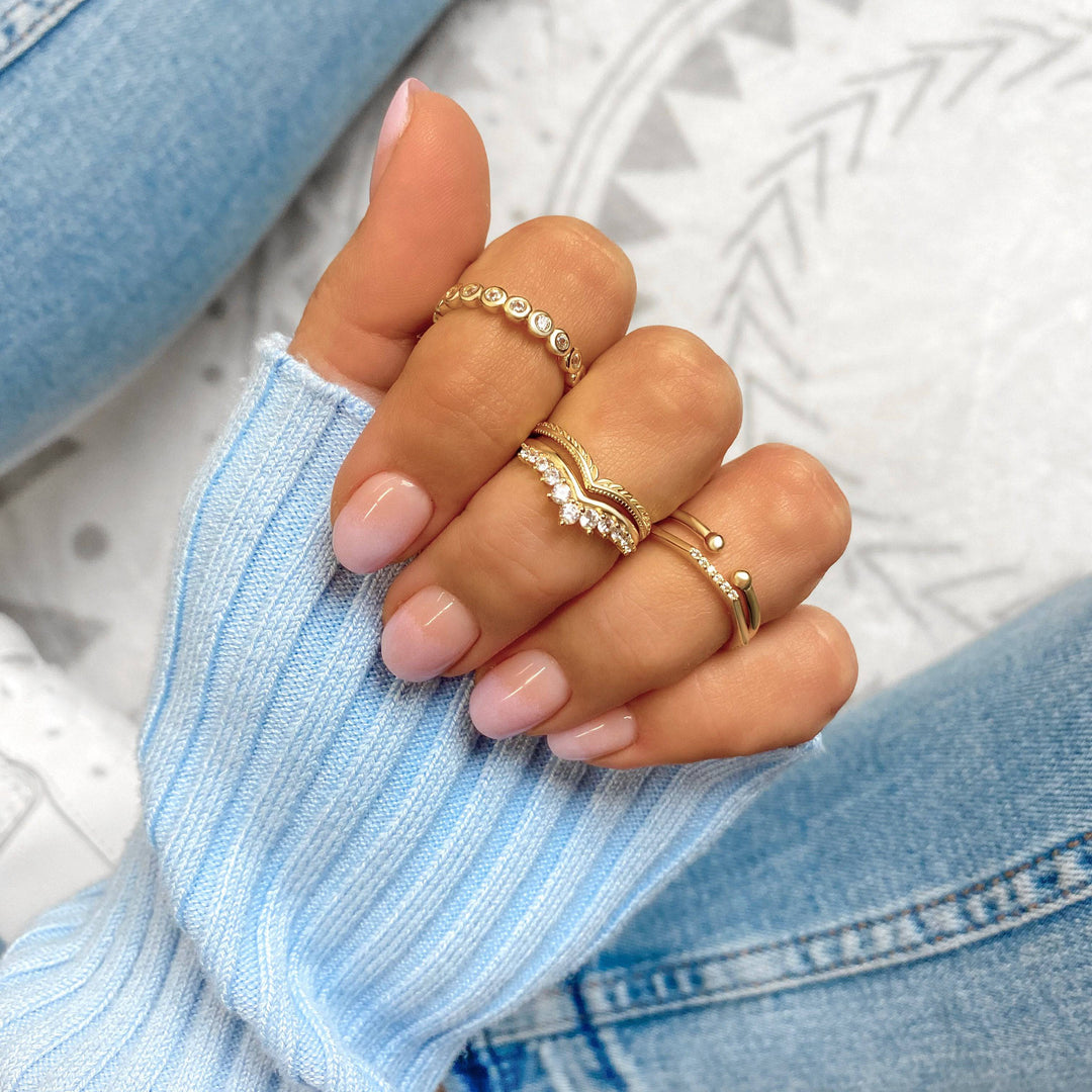 Stylish Leaf Pattern Ring - Vera-Gold-5-State of Style