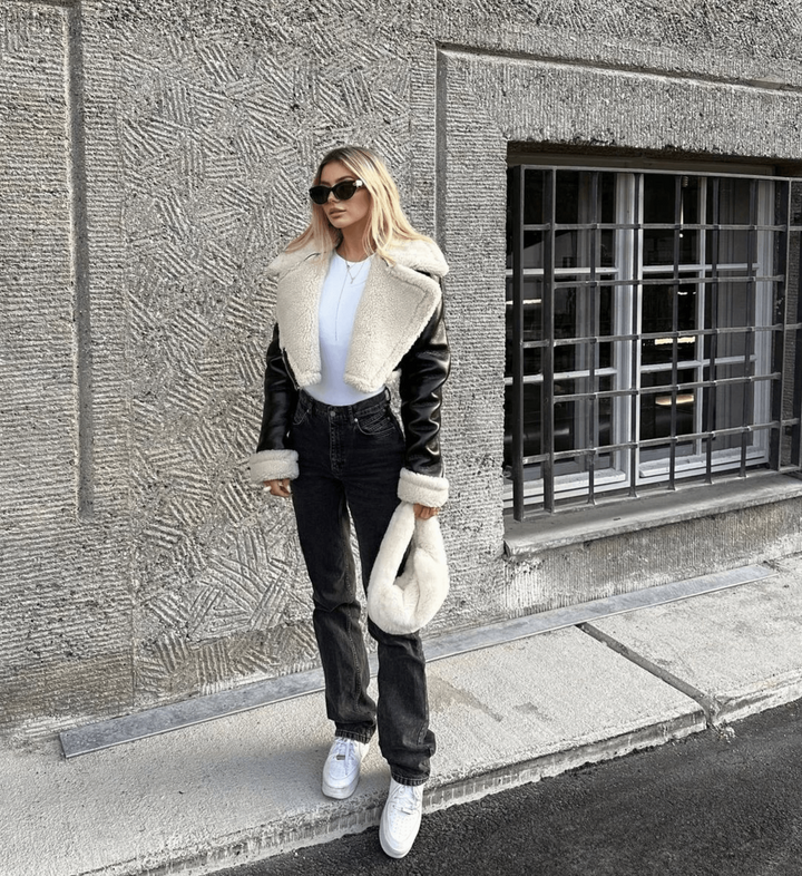 Stylish Leather Jacket with Fur Trim for Cold Days - Sofia-XS-State of Style