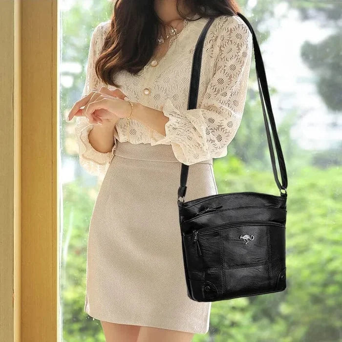 Stylish Leather Ladies Shoulder Bag - Sabrina-Brown-State of Style