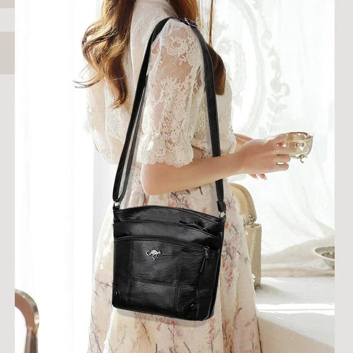 Stylish Leather Ladies Shoulder Bag - Sabrina-Brown-State of Style