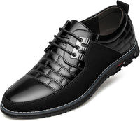 Stylish Leather Men's Shoes - James-Solid Black-6.5-State of Style
