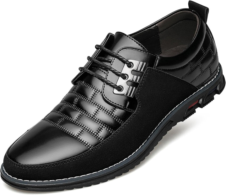 Stylish Leather Men's Shoes - James-Solid Black-6.5-State of Style