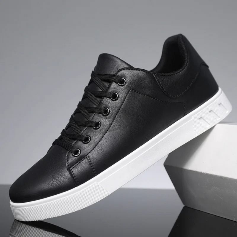Stylish Leather Men's Shoes - Matteo-Black-6-State of Style