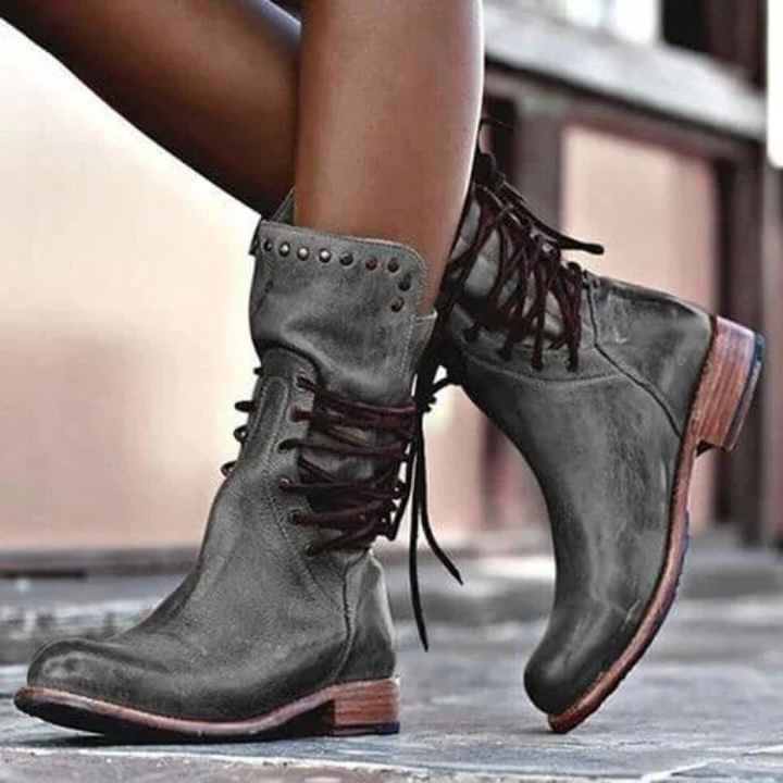 Stylish Leather Women's Shoes - Sophie-Grey-5-State of Style