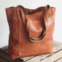 Stylish Leather Women's Shoulder Bag - Elisa-Light Brown-State of Style