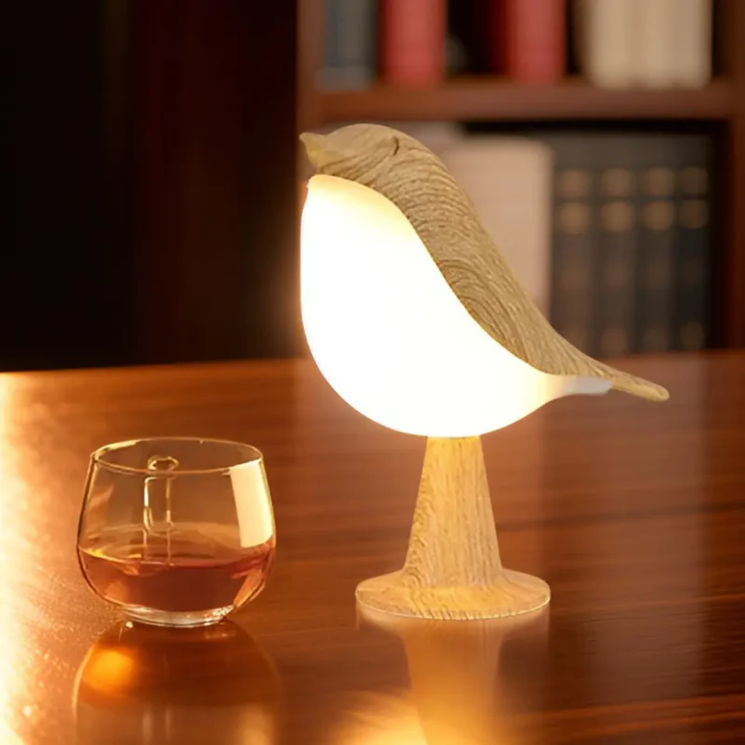 Stylish LED Bird Lamp with Touch Control and Aromatherapy - FeatherGlow-Beige-State of Style