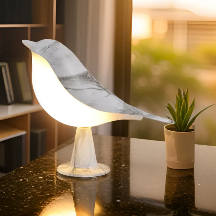 Stylish LED Bird Lamp with Touch Control and Aromatherapy - FeatherGlow-Grey-State of Style