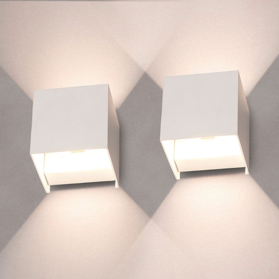 Stylish LED Cube Wall Light - LumiCube-White-State of Style