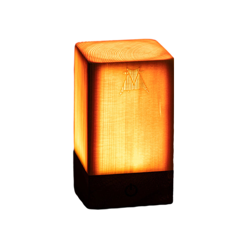 Stylish LED Table Lamp - WoodGlow-Cylinder-6 x 8 cm-State of Style