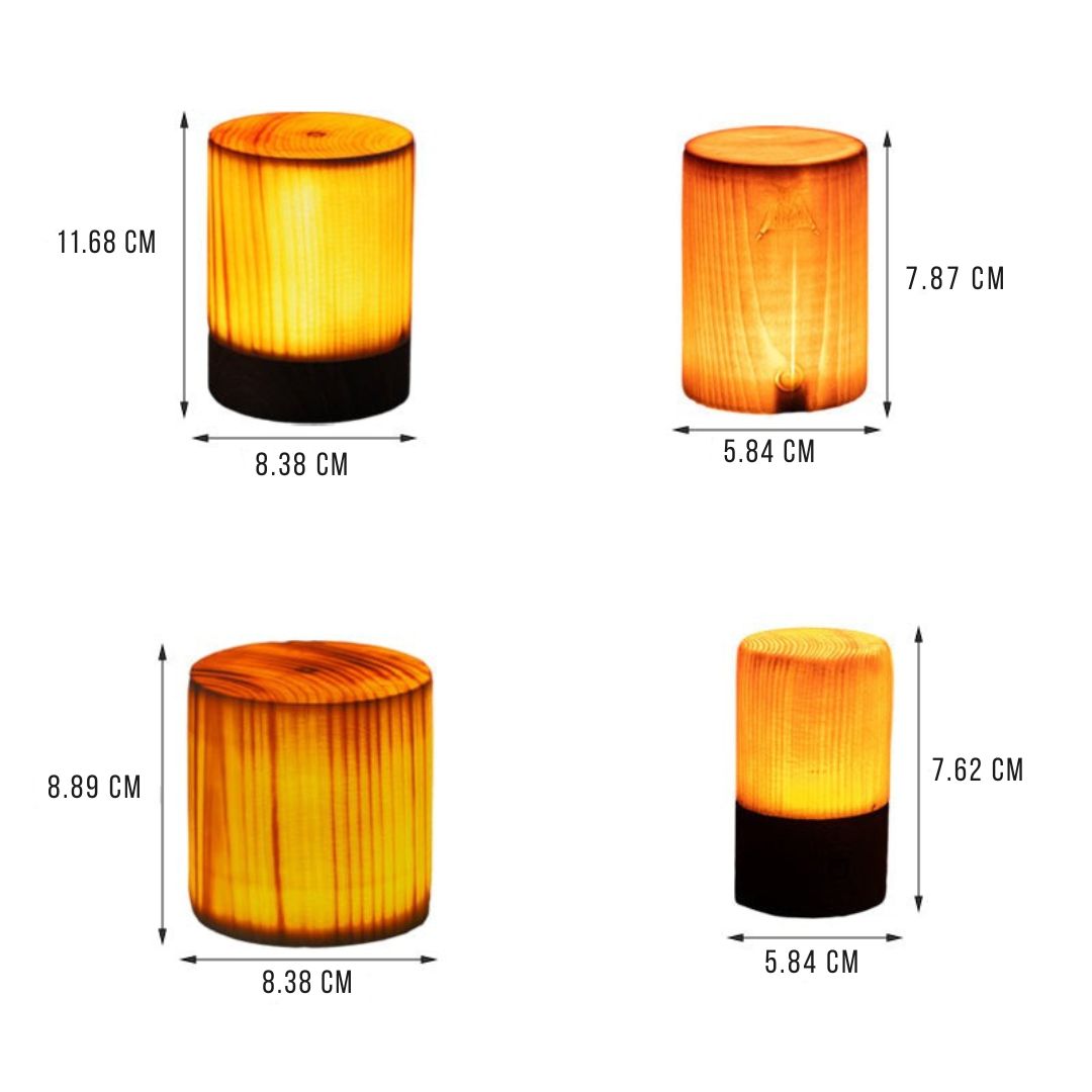 Stylish LED Table Lamp - WoodGlow-Cylinder-6 x 8 cm-State of Style